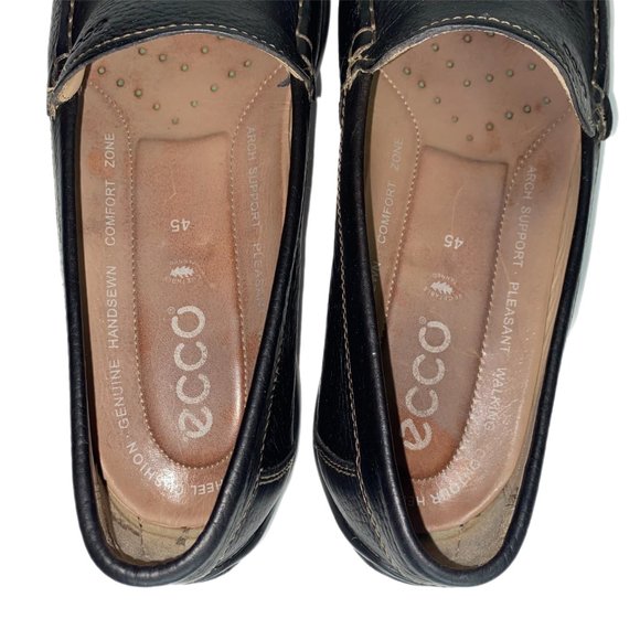 ecco Men\'s Size 11-11.5 Classic Dark Brown Pebble Leather Driving Shoes Loafers main image 8